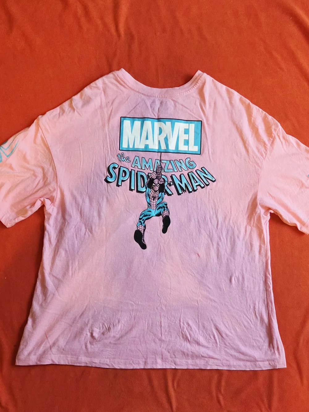 MARVEL Spider-Man Comic Panels Graphic T-Shirt Unisex XL  Pink
